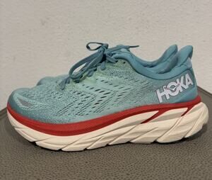 Hoka One One Clifton 8 1119394 Aqua Running Shoes Womens 7.5B